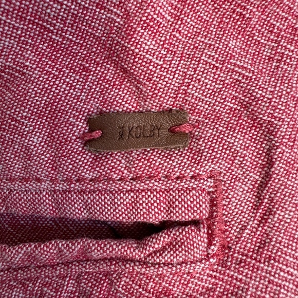 KOLBY‎ Men's Red Chino Casual Walking Shorts 100% Cotton Size 33 Vacation Resort - Picture 6 of 13